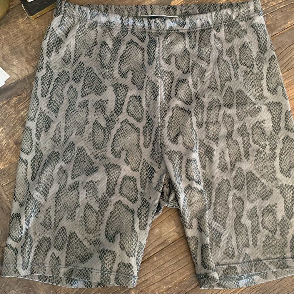 Snake skin biker shorts
